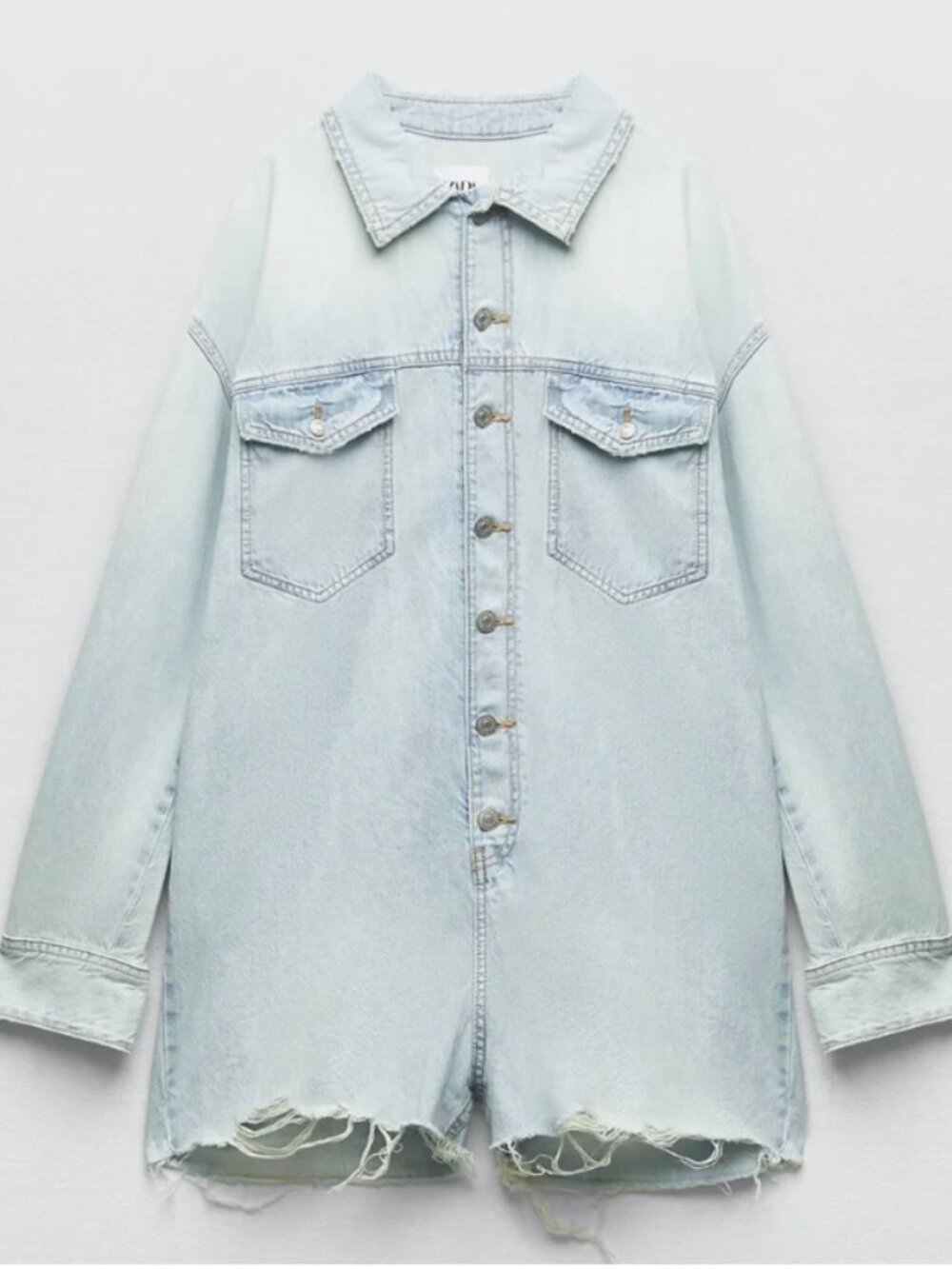 Zara TRF DENIM SHORT JUMPSUIT